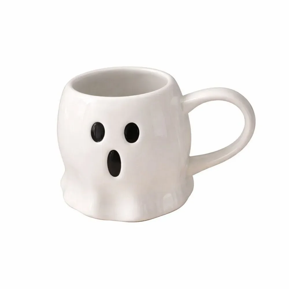 Williams Sonoma Ghost Mug 19oz Halloween Stoneware Spooky Face NWT Coffee Cup